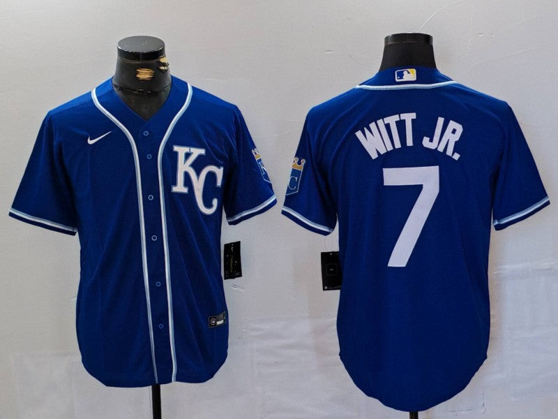 Men's Kansas City Royals Bobby Witt Jr. #7 Royal Replica Player Jersey baseball jersey product view 1