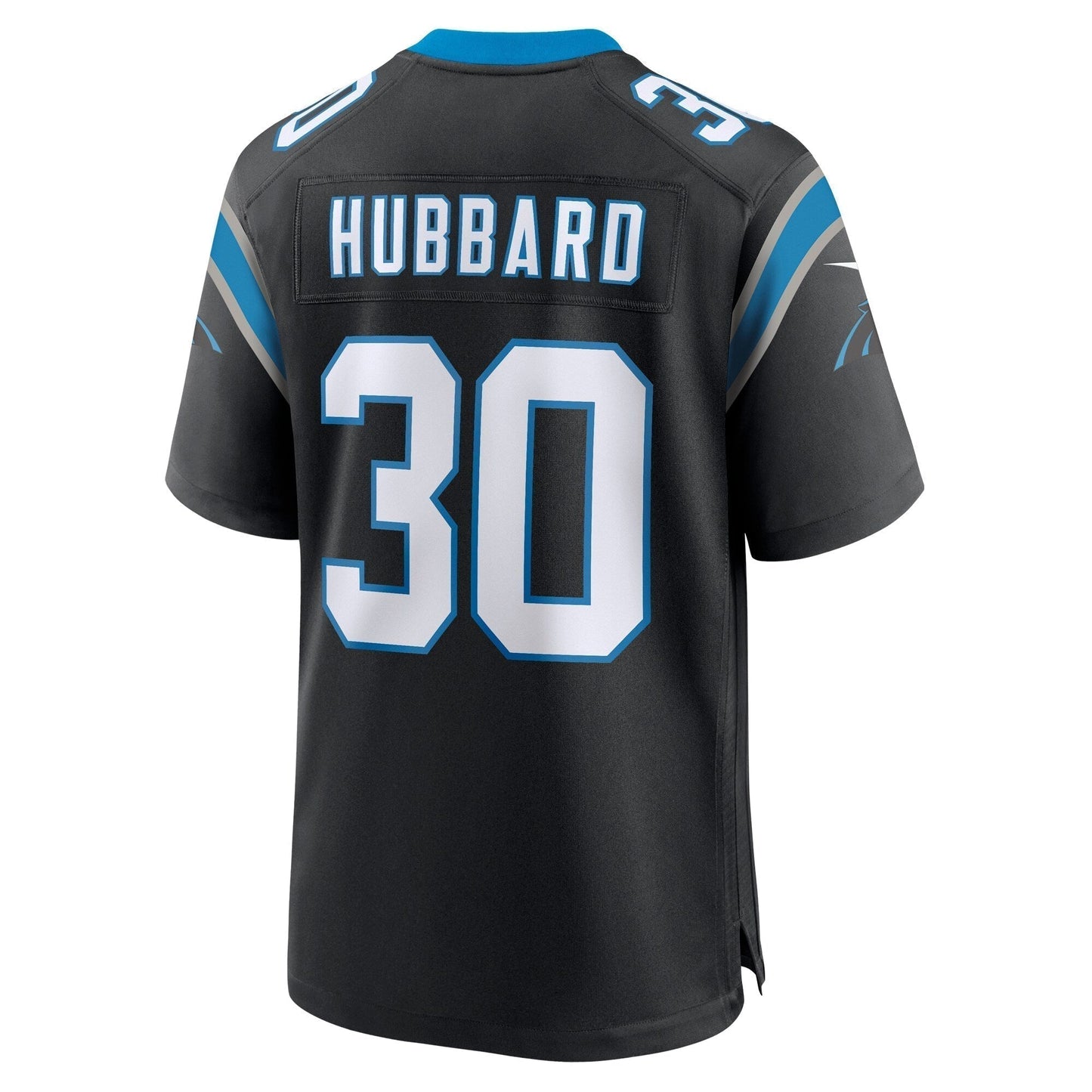 Chuba Hubbard Carolina Panthers Team Game Jersey - Black football jersey product view 3