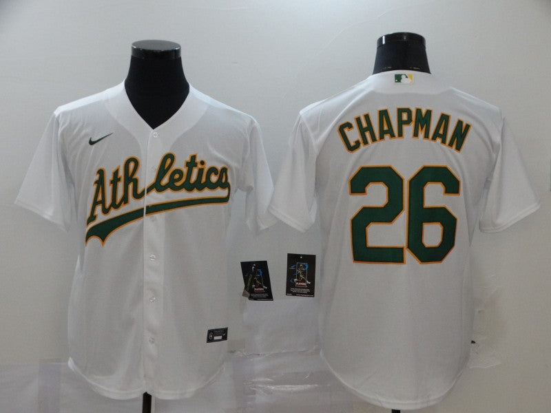 Men's Oakland Athletics Matt Chapman White Replica Player Jersey baseball jersey product view 1