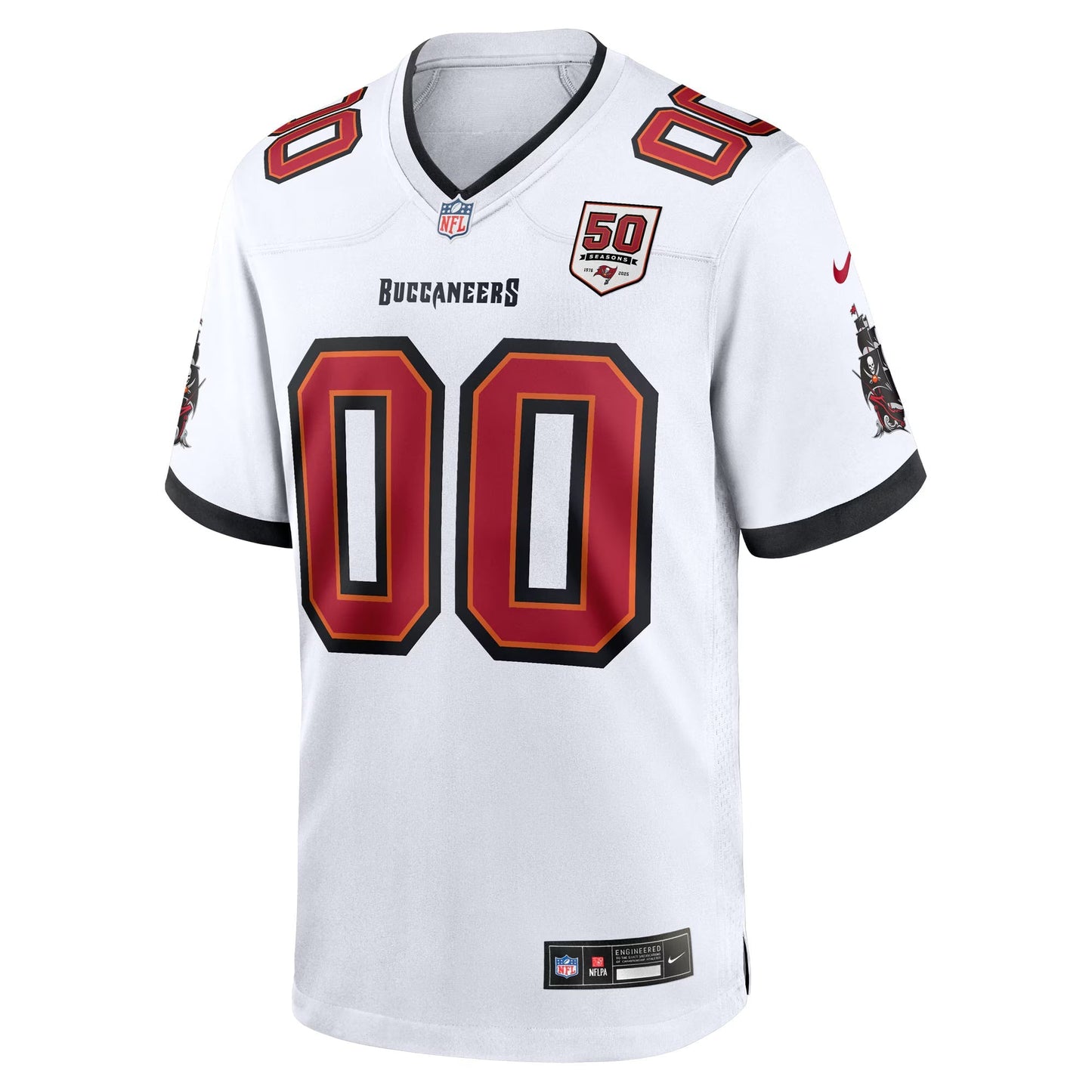Tampa Bay Buccaneers White 50th Season Custom Game Jersey football jersey product view 1