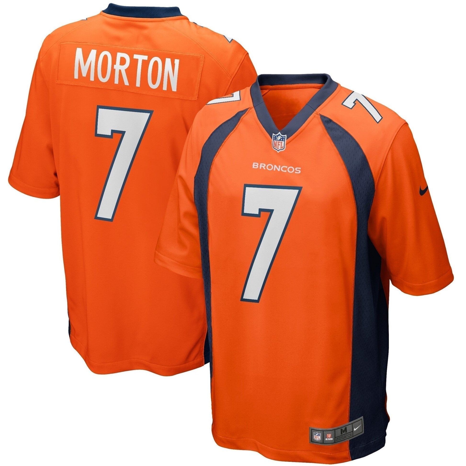 Craig Morton Denver Broncos Game Retired Jersey - Orange football jersey product view 1