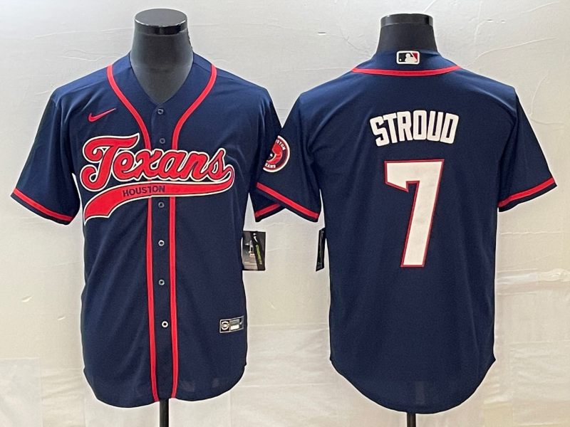 Men's Houston Texans C.J. Stroud #7 Navy Game Jersey1 Joint Edition football jersey product view 1