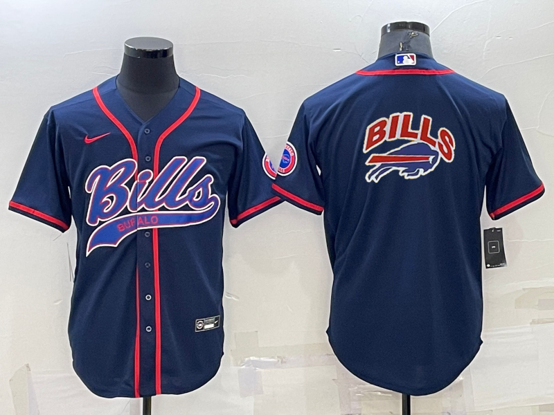 Men's Buffalo Bills Navy Game Jersey football jersey product view 1