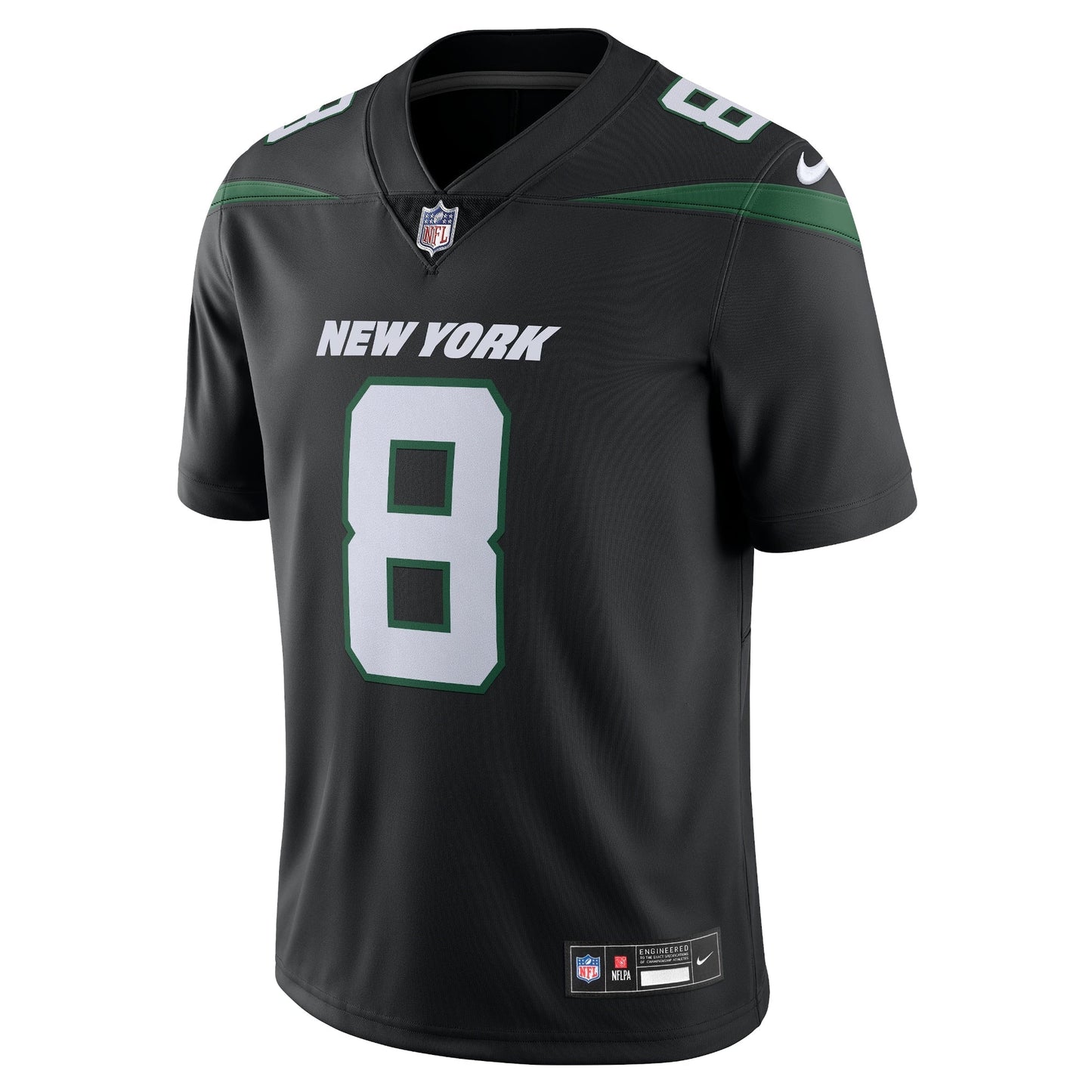 Aaron Rodgers New York Jets Vapor Untouchable Limited Jersey - Black football jersey product view 2