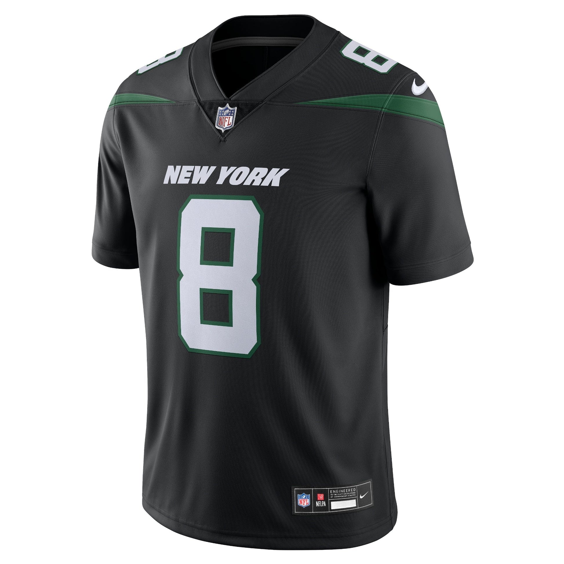 Aaron Rodgers New York Jets Vapor Untouchable Limited Jersey - Black football jersey product view 2