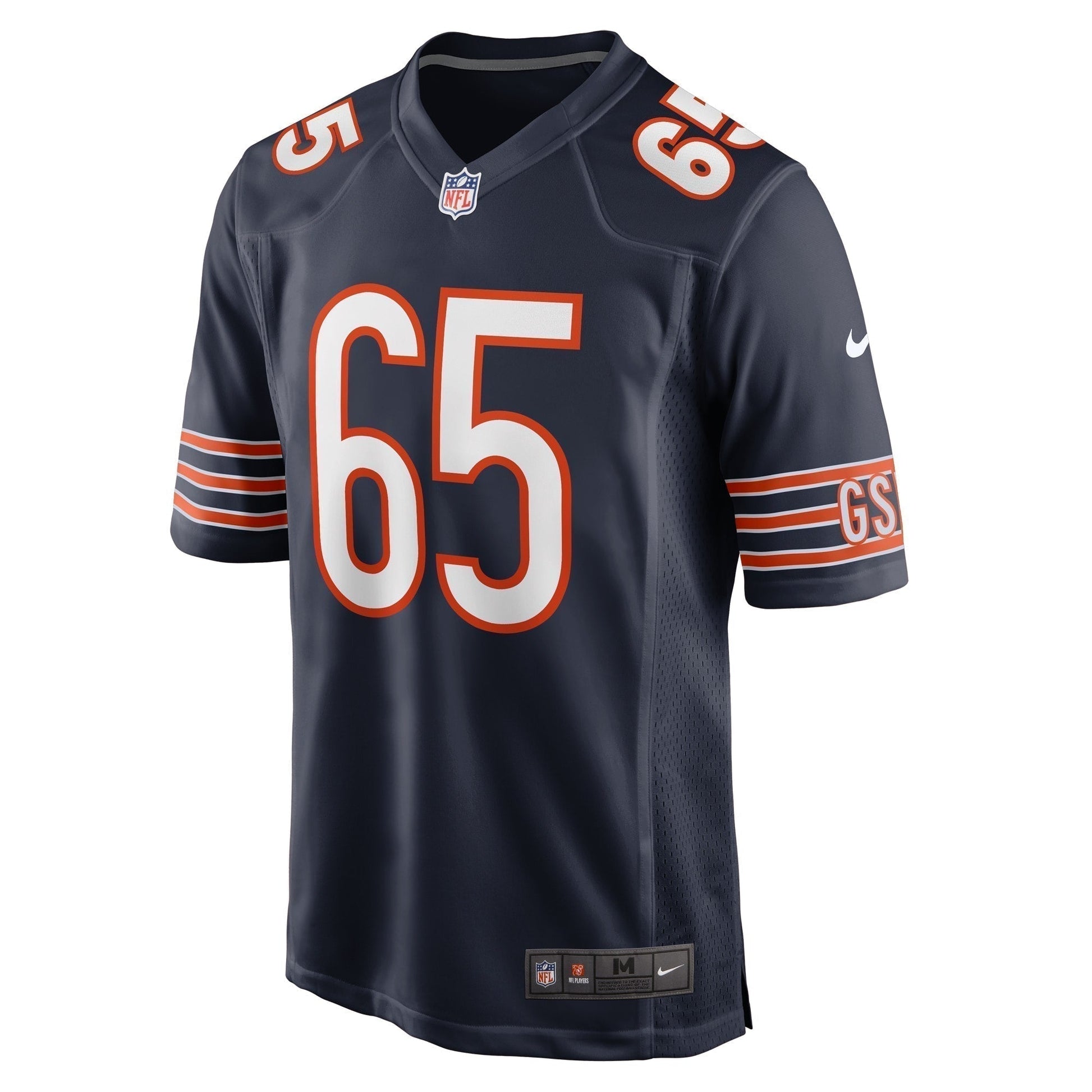 Coleman Shelton Chicago Bears Game Jersey - Navy football jersey product view 2