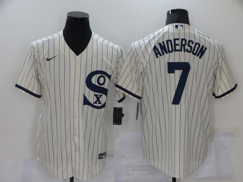 Men's Chicago White Sox Tim Anderson Beige Replica Baseball Jersey baseball jersey product view 1