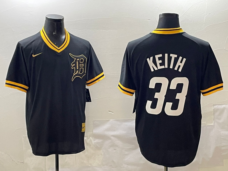 Men's Detroit Tigers Colt Keith Black Replica Player Jersey baseball jersey product view 1