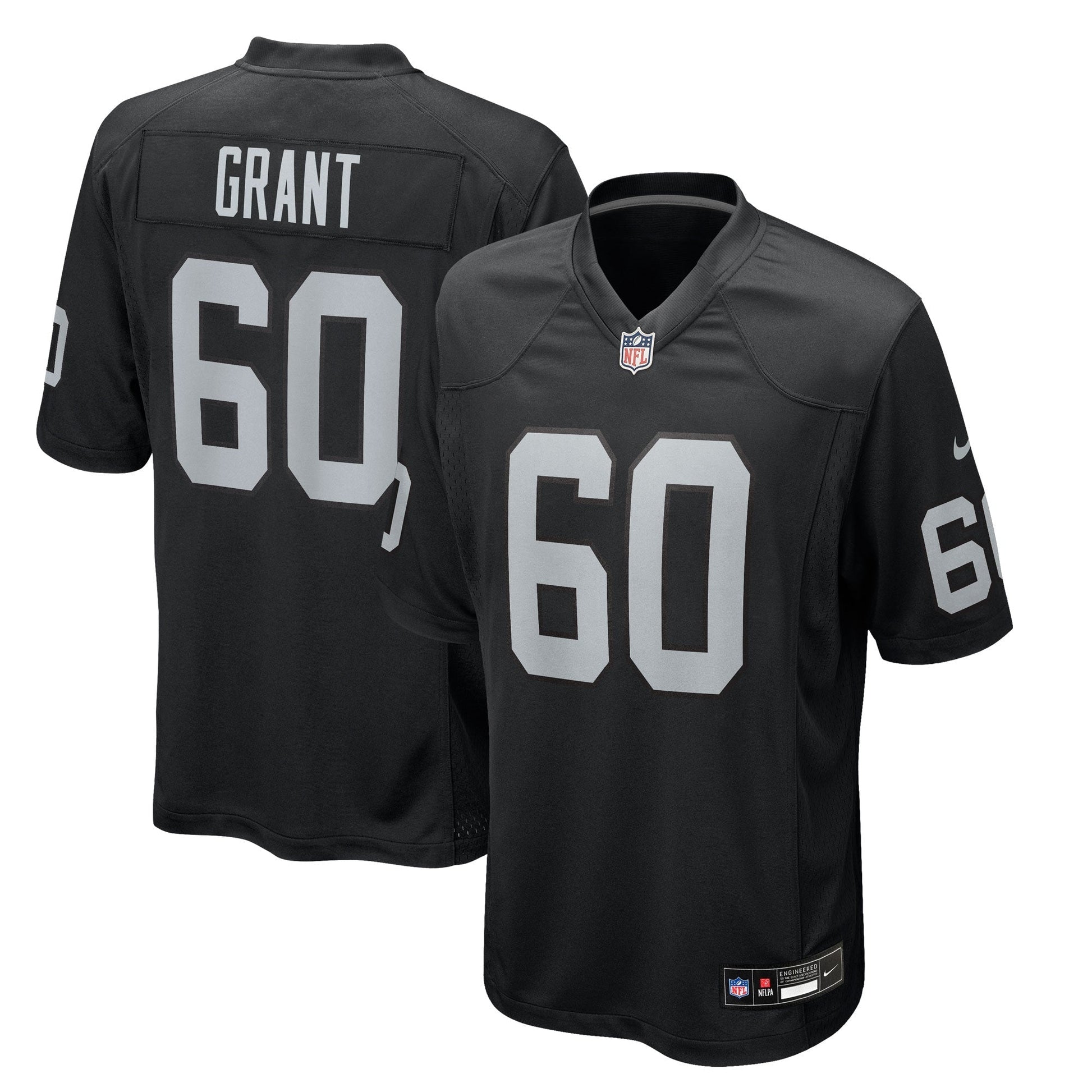 Las Vegas Raiders Charles Grant Black Team Game Jersey football jersey product view 1