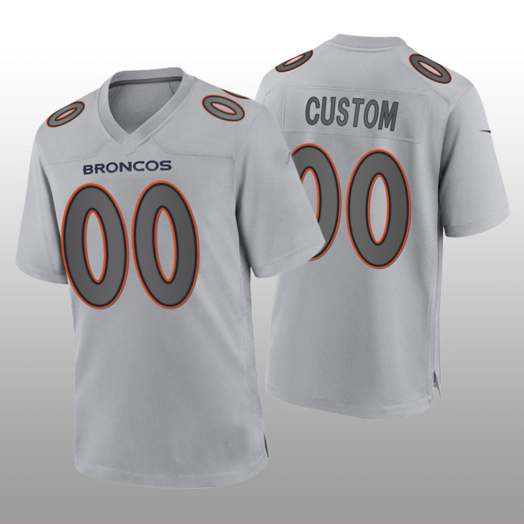 Custom1 Denver Broncos Gray Atmosphere Game Jersey1 Stitched American Football Jerseys football jersey product view 1