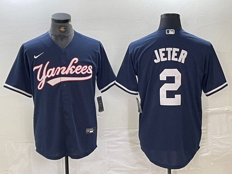 Men's New York Yankees Derek Jeter #2 Navy Limited Player Jersey baseball jersey product view 1