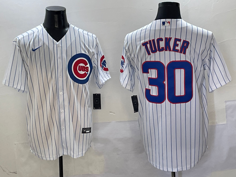 Men's Chicago Cubs Kyle Tucker #30 White Home Replica Player Jersey1 baseball jersey product view 1