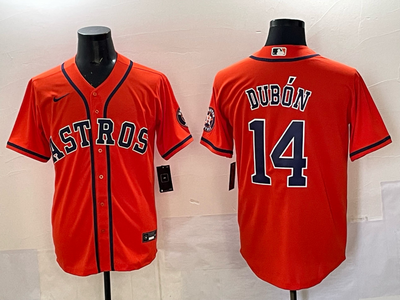 Men's Houston Astros Mauricio Dubon #14 Orange Alternate Replica Player Jersey baseball jersey product view 1