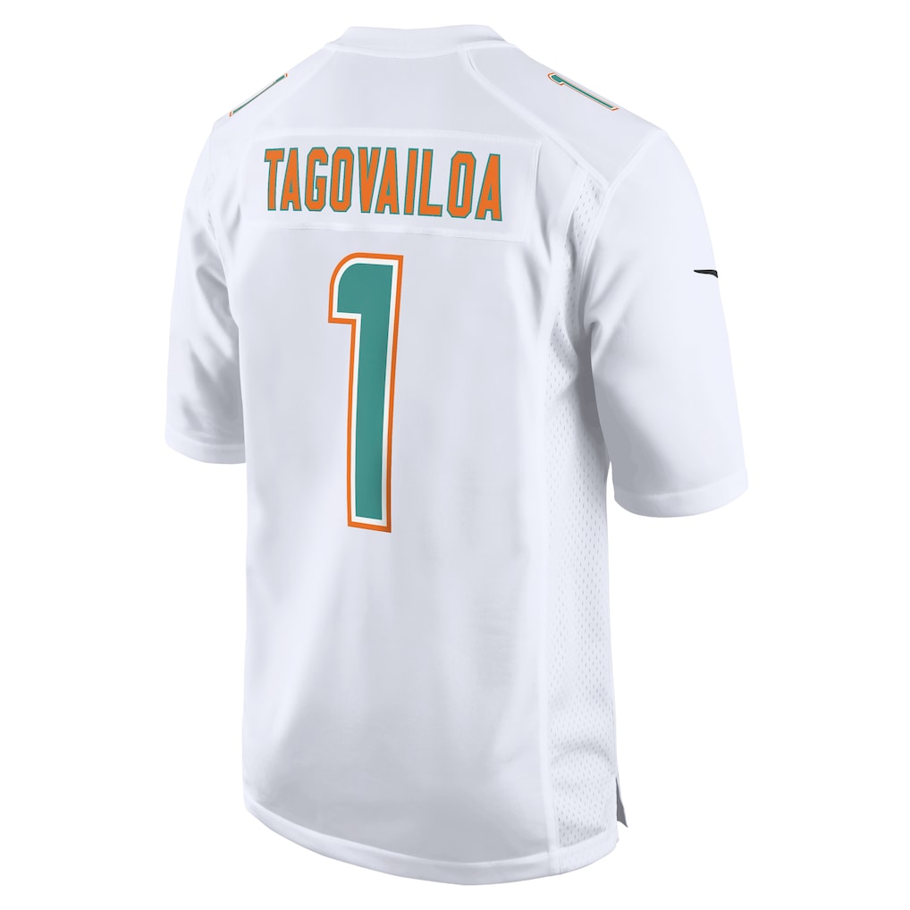 M.Dolphins #1 Tua Tagovailoa White Fashion Game Jersey football jersey product view 1