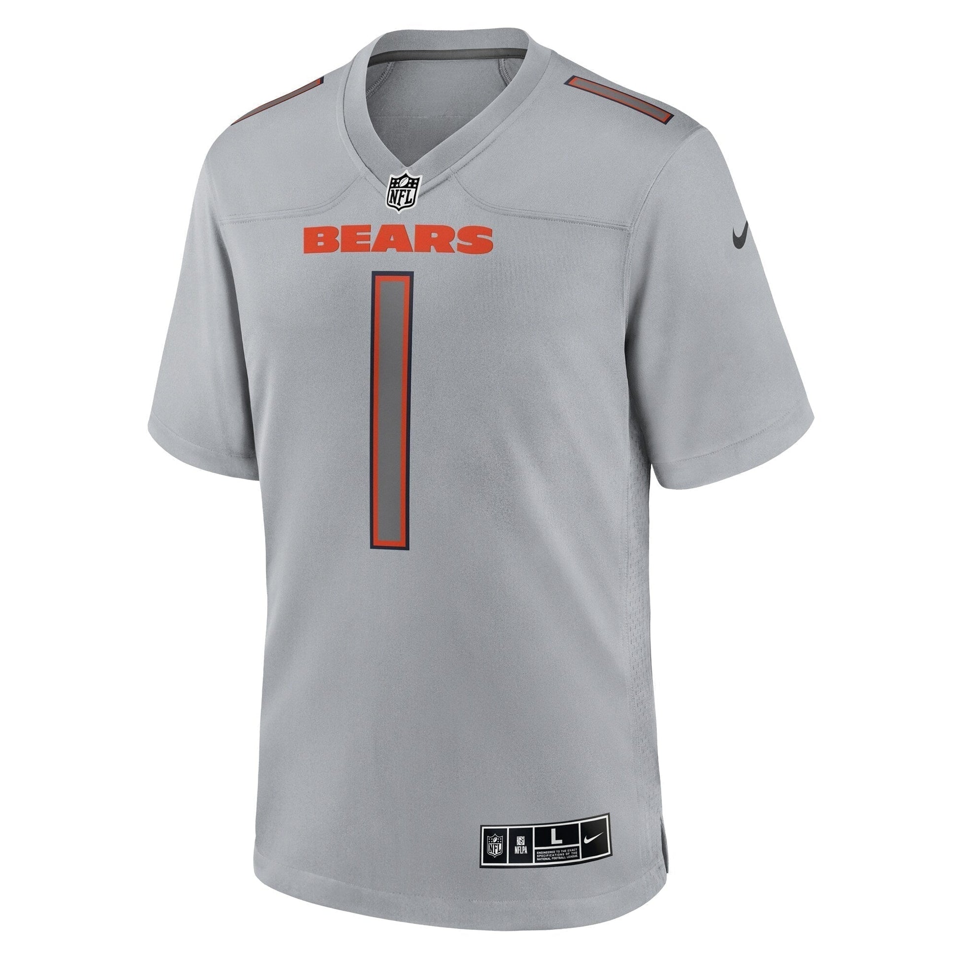 Justin Fields Chicago Bears Atmosphere Fashion Game Jersey - Gray football jersey product view 2