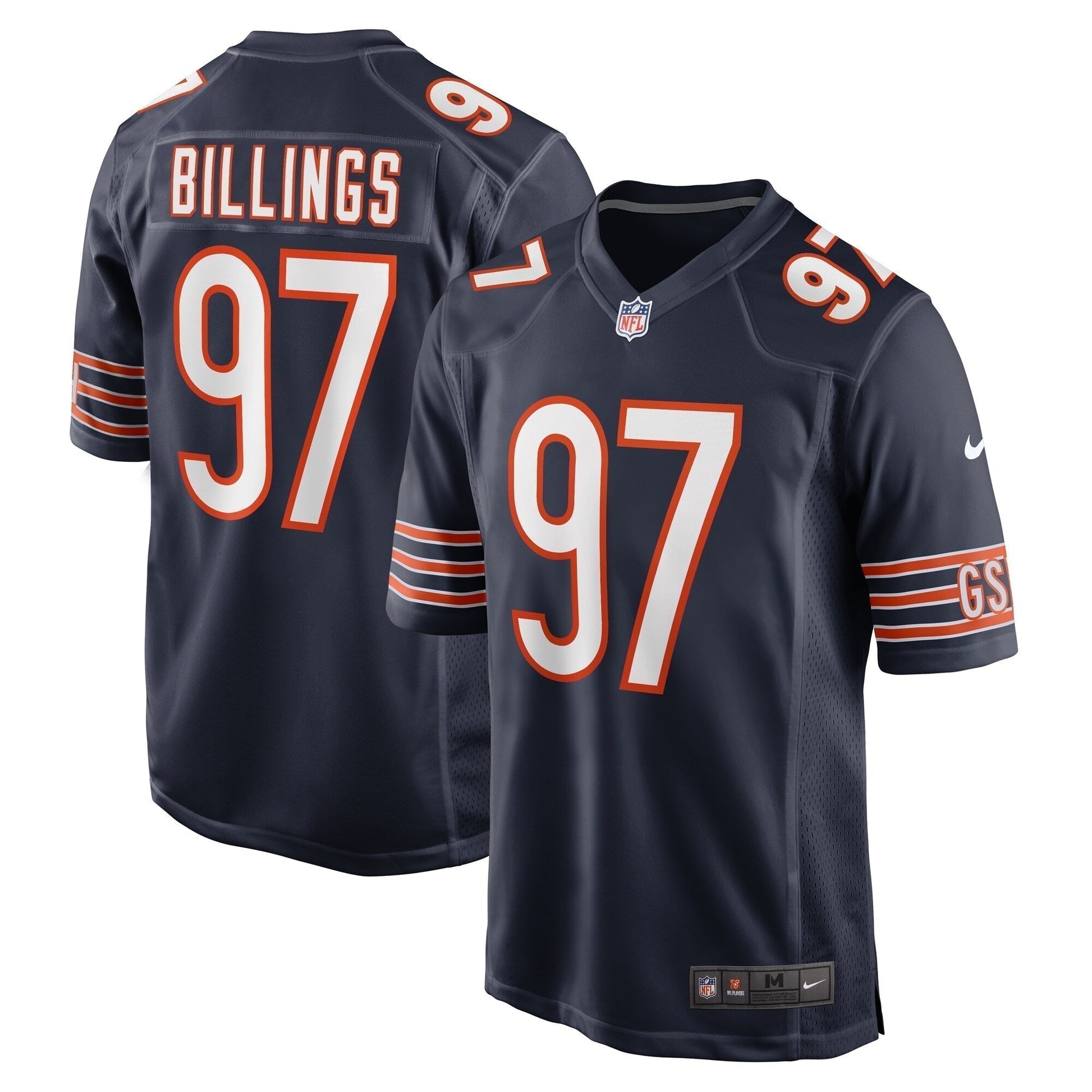 Andrew Billings Chicago Bears Game Jersey - Navy football jersey product view 1