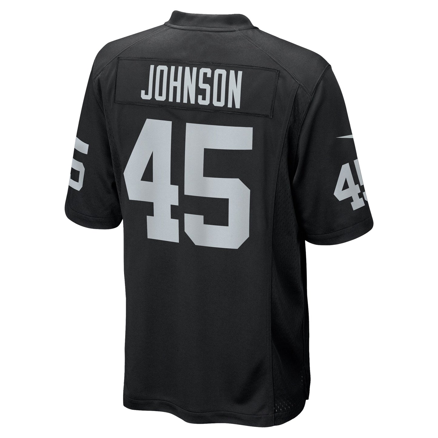 Jaquan Johnson Las Vegas Raiders Game Jersey - Black football jersey product view 3