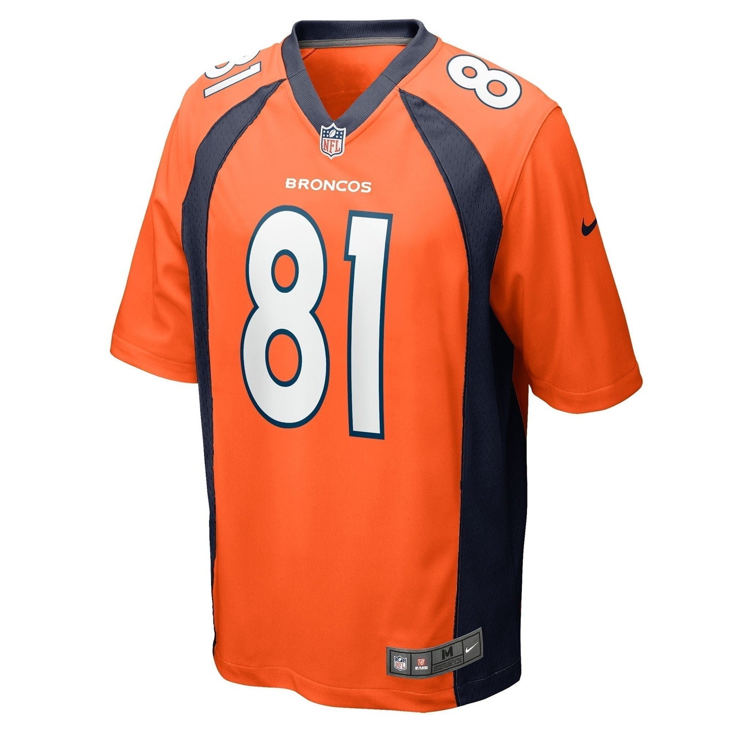 Tre'Quan Smith Denver Broncos Game Jersey - Orange football jersey product view 2