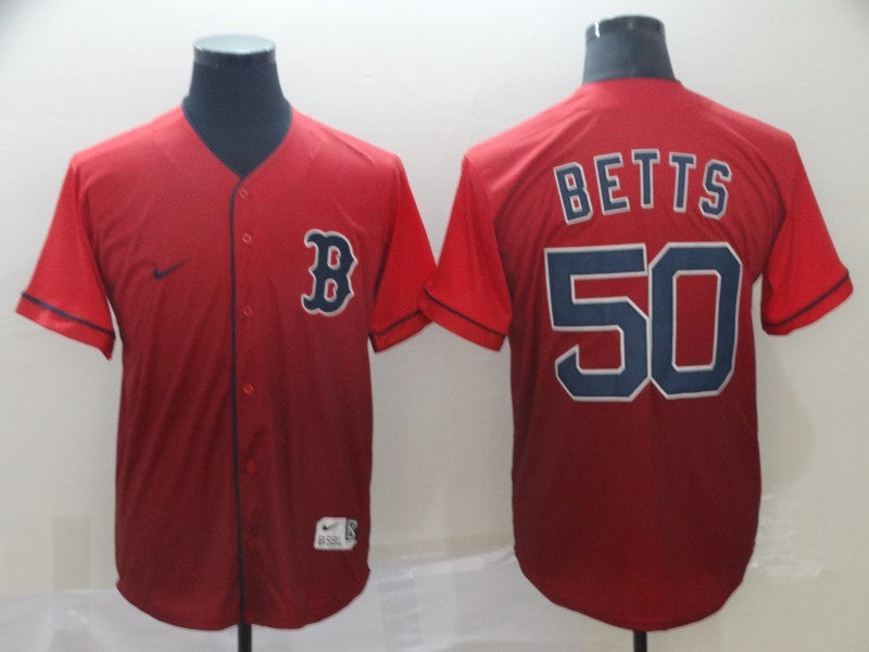 Men's Boston Red Sox Mookie Betts Red Replica Player Jersey baseball jersey product view 1