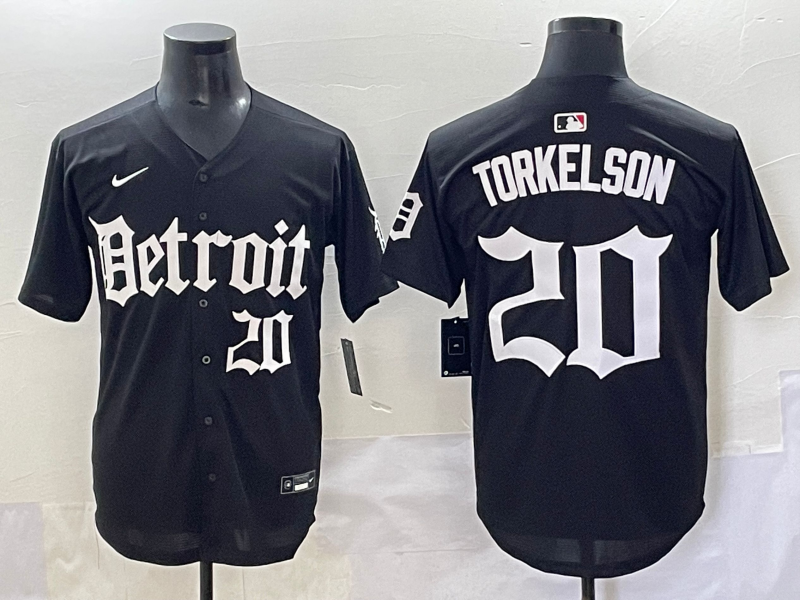 Men's Detroit Tigers Spencer Torkelson Black Player Jersey baseball jersey product view 1
