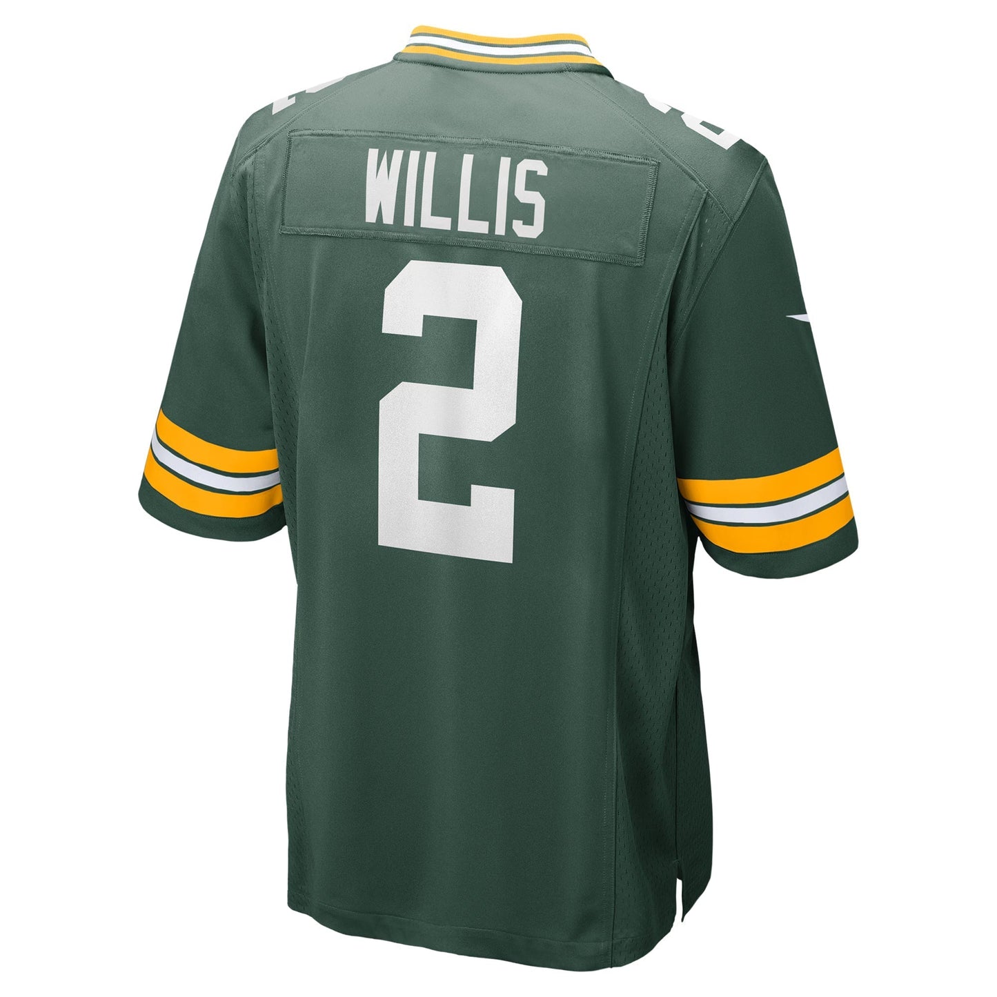 Green Bay Packers Malik Willis Green Game Jersey football jersey product view 2