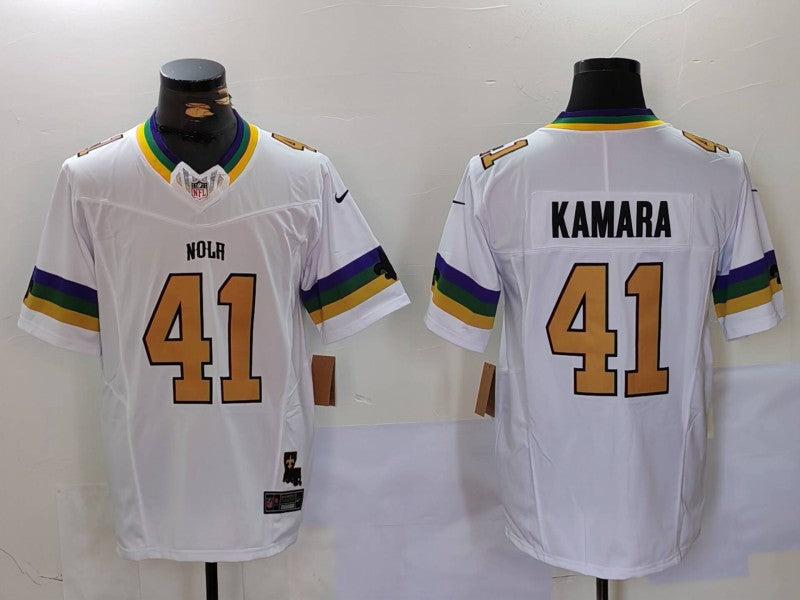 Men's New Orleans Saints Alvin Kamara #41 White Fashion Game Jersey1 football jersey product view 1