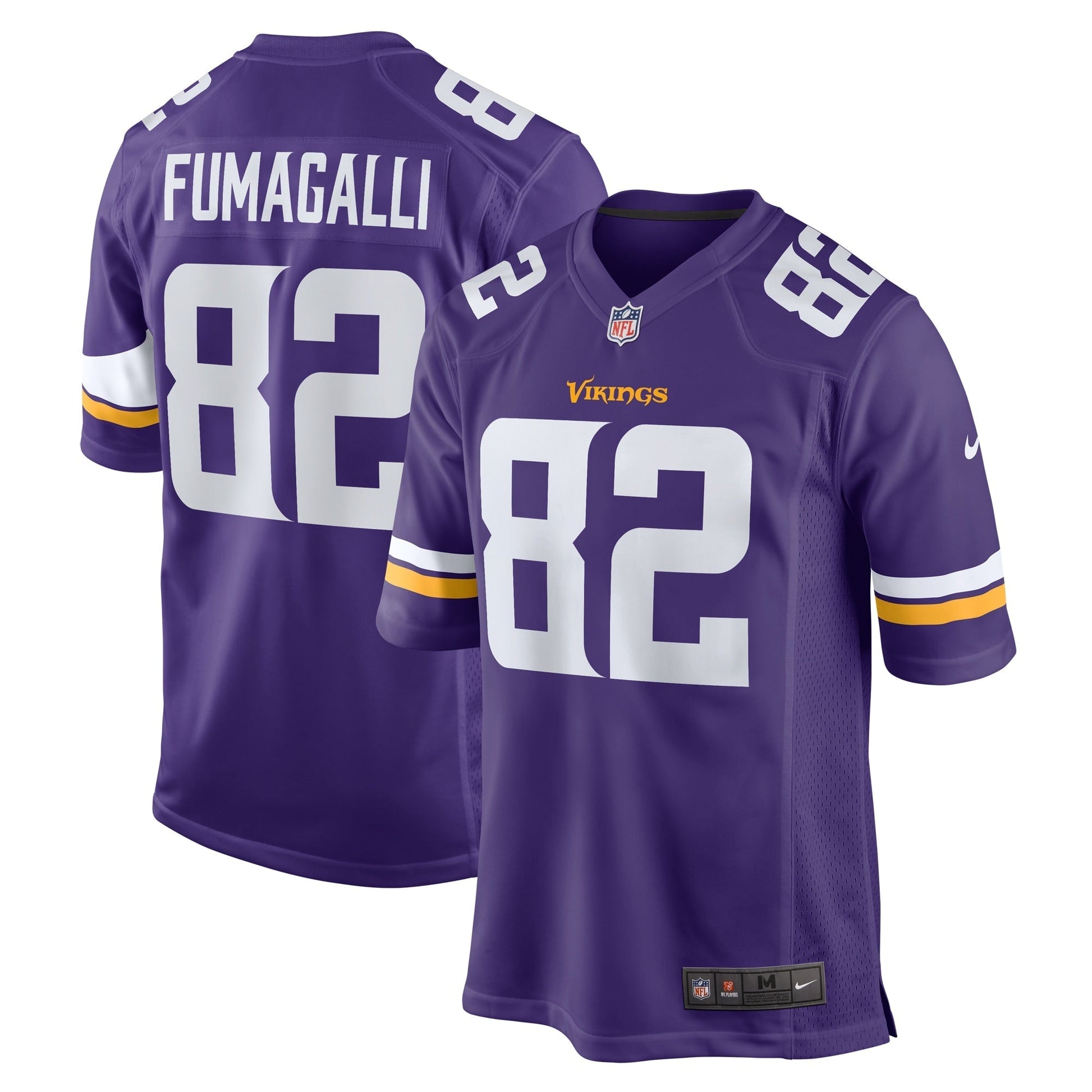 Troy Fumagalli Minnesota Vikings Game Jersey - Purple football jersey product view 1