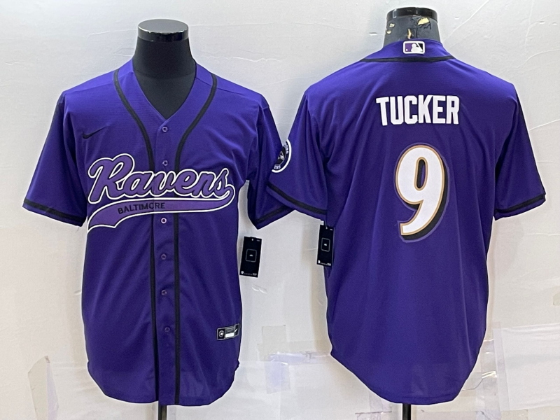 Men's Baltimore Ravens Justin Tucker Purple Game Jersey Joint Edition football jersey product view 1