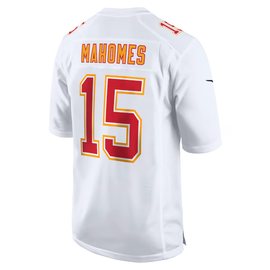 Men's Kansas City Chiefs Patrick Mahomes Carbon White Super Bowl LIX Fashion Game Jersey football jersey product view 3