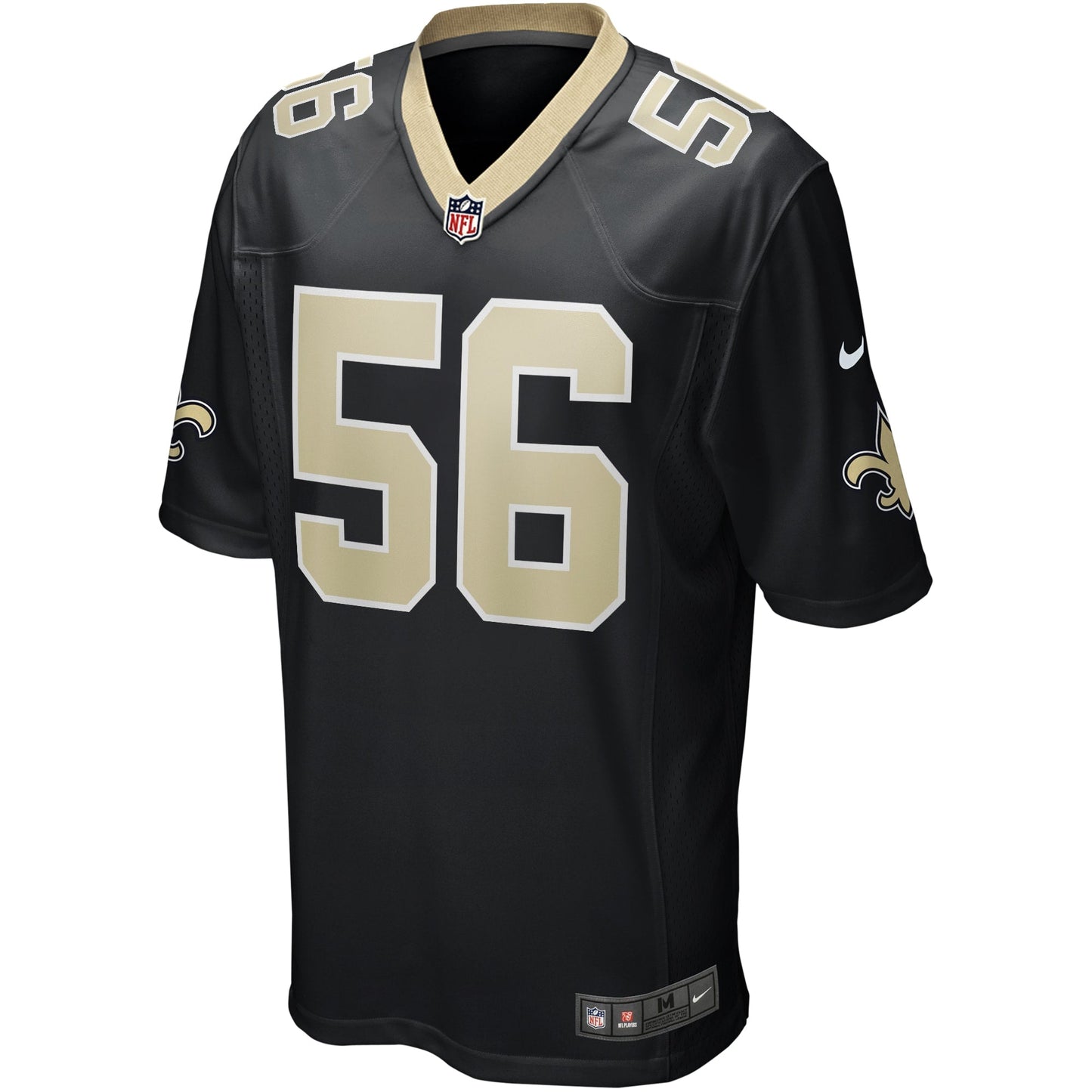 Demario Davis New Orleans Saints Game Jersey - Black football jersey product view 2