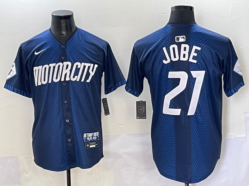 Men's Detroit Tigers Jackson Jobe Navy City Connect Limited Player Jersey baseball jersey product view 1
