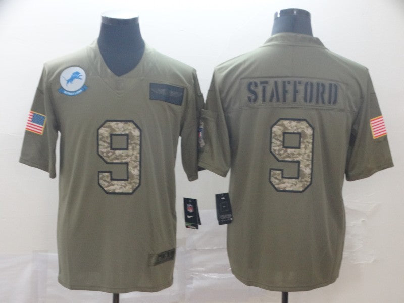 Men's Detroit Lions Matthew Stafford #9 Brown Player Game Jersey1 football jersey product view 1
