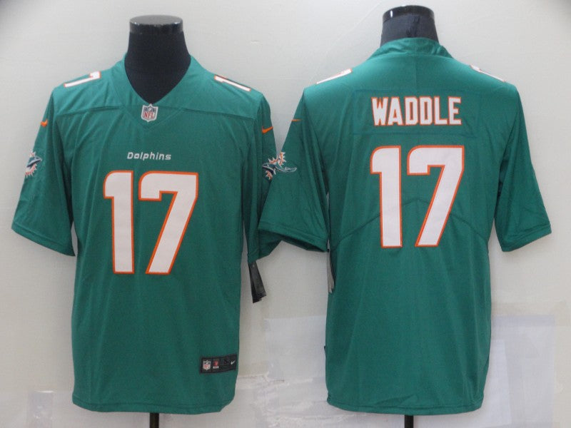 Men's Miami Dolphins Jaylen Waddle #17 Green Game Jersey1 football jersey product view 1