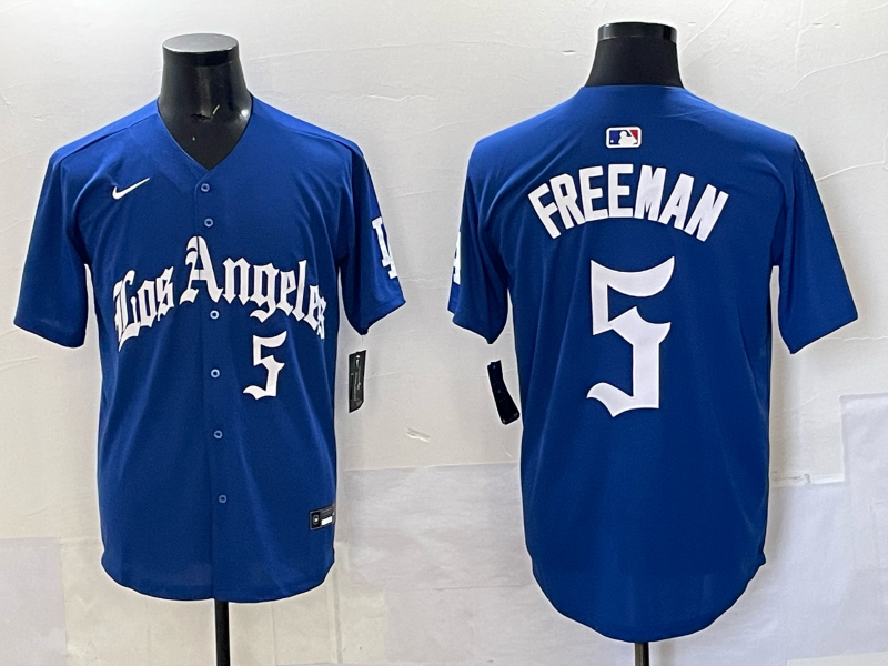 Men's Los Angeles Dodgers Freddie Freeman Royal Alternate Game Jersey baseball jersey product view 1