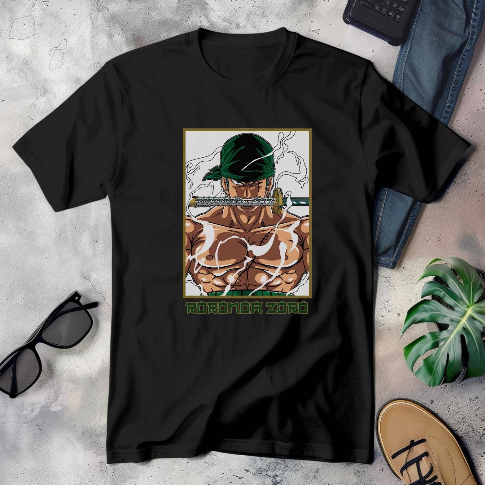 Pirate Swordsman T-Shirt  Anime Graphic Tee & Streetwear Unisex T-shirt, Sweatshirt, Hoodie, Long Sleeve Tee - T-Shirt, Sweatshirt, Hoodie
