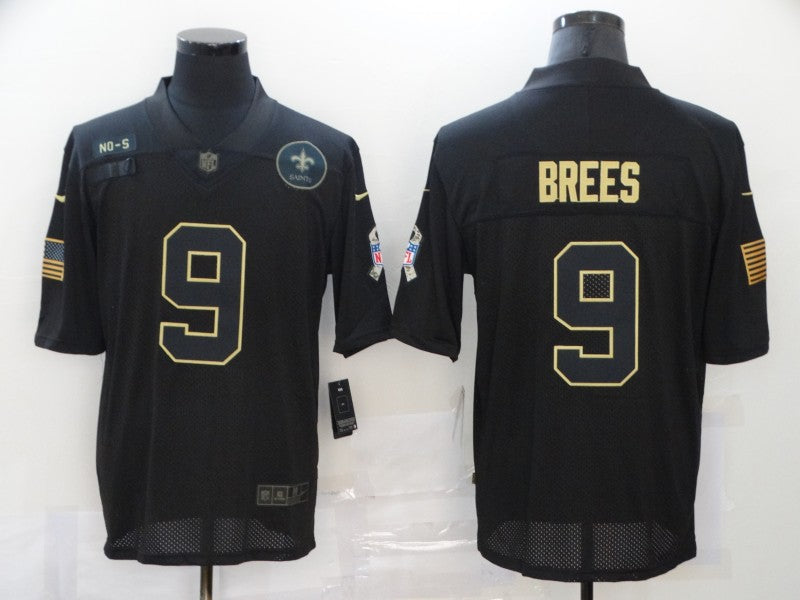 Men's New Orleans Saints #9 Drew Brees Black Player Game Jersey1 football jersey product view 1