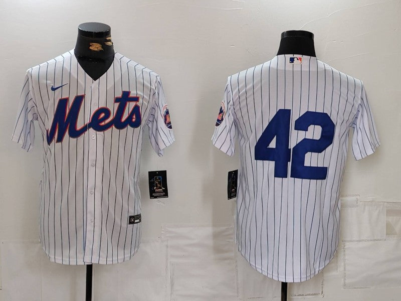 Men's New York Mets White 2024 Jackie Robinson Day Home Limited Jersey baseball jersey product view 1