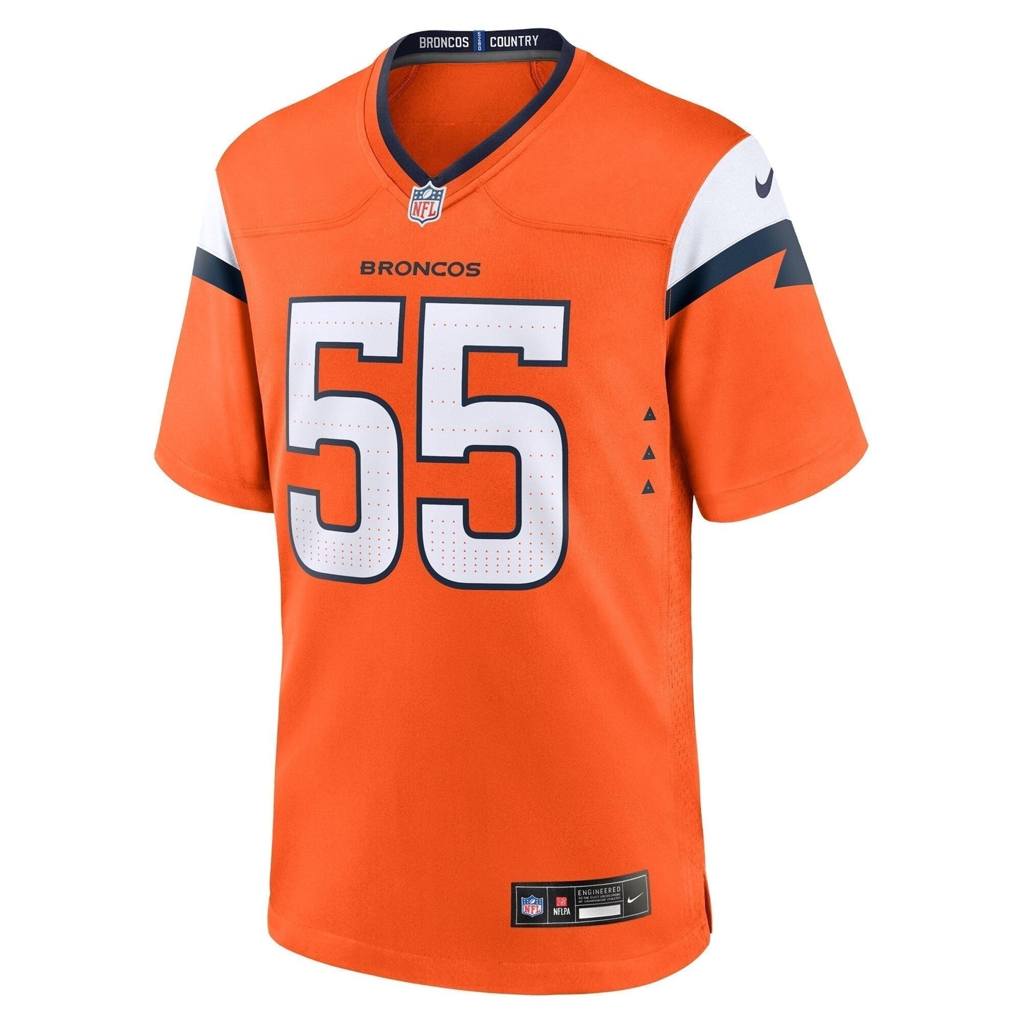 Cody Barton Denver Broncos Game Jersey - Orange football jersey product view 2