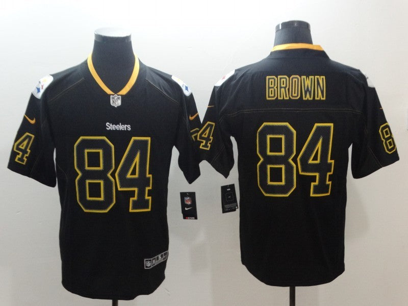 Men's Pittsburgh Steelers Antonio Brown #84 Black Alternate Player Jersey1 football jersey product view 1