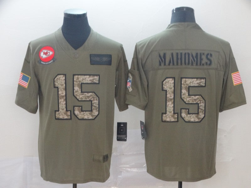 Men's Kansas City Chiefs Patrick Mahomes #15 Brown Game Jersey1 football jersey product view 1