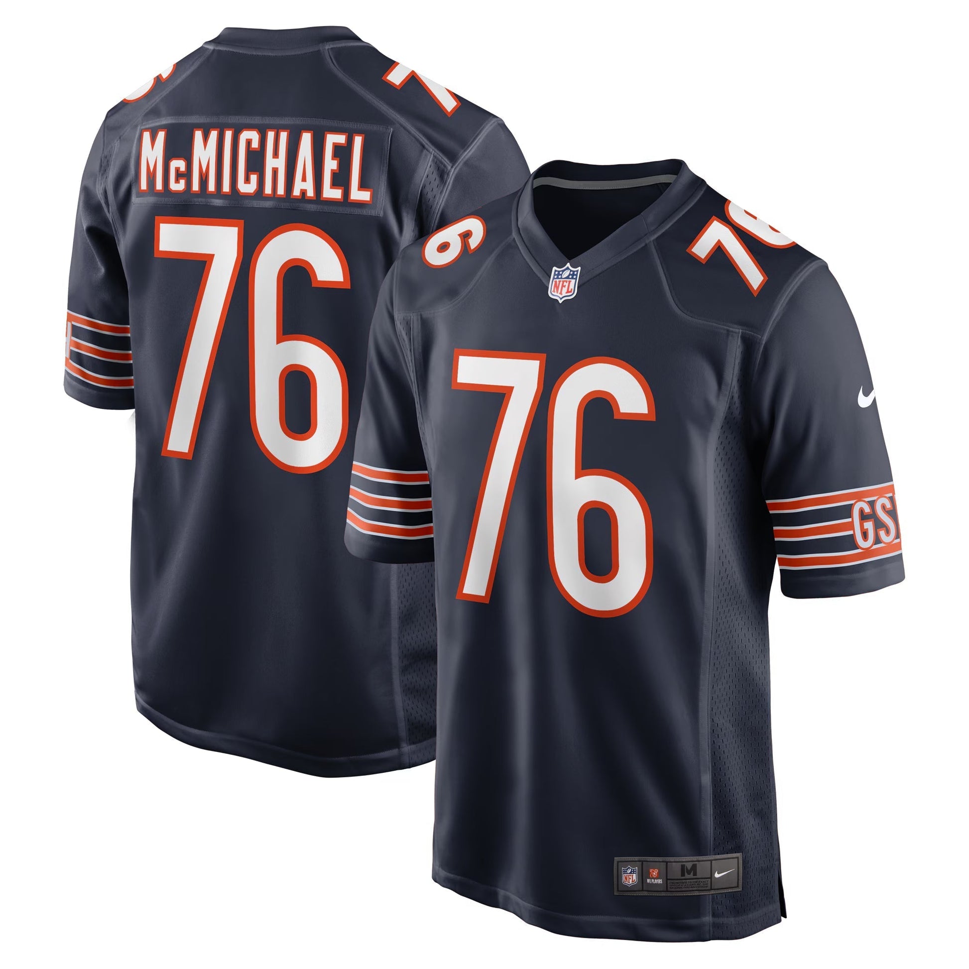 Chicago Bears Steve McMichael Navy Retired Player Game Jersey football jersey product view 1