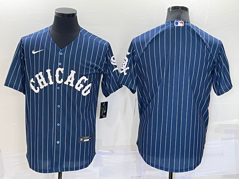Men's Chicago White Sox Blue Replica Blank Jersey1 baseball jersey product view 1