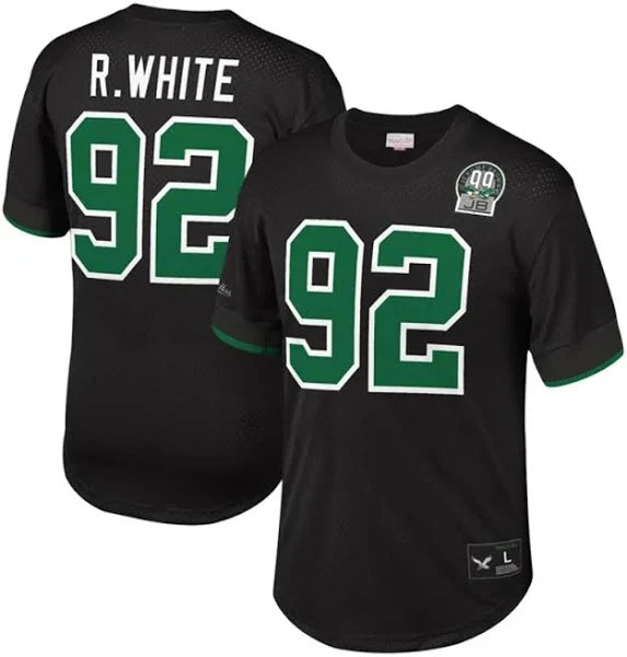 Men's Reggie White Black Philadelphia Eagles Retired Player Name Number Mesh Top football jersey product view 1