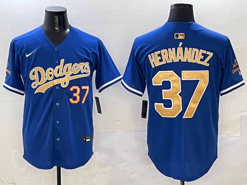 Men's Los Angeles Dodgers Teoscar Hernandez Royal 2025 Gold Collection Limited Jersey baseball jersey product view 1