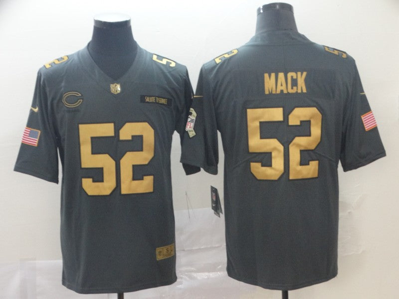 Men's Chicago Bears Khalil Mack #52 Black Team Game Jersey1 football jersey product view 1