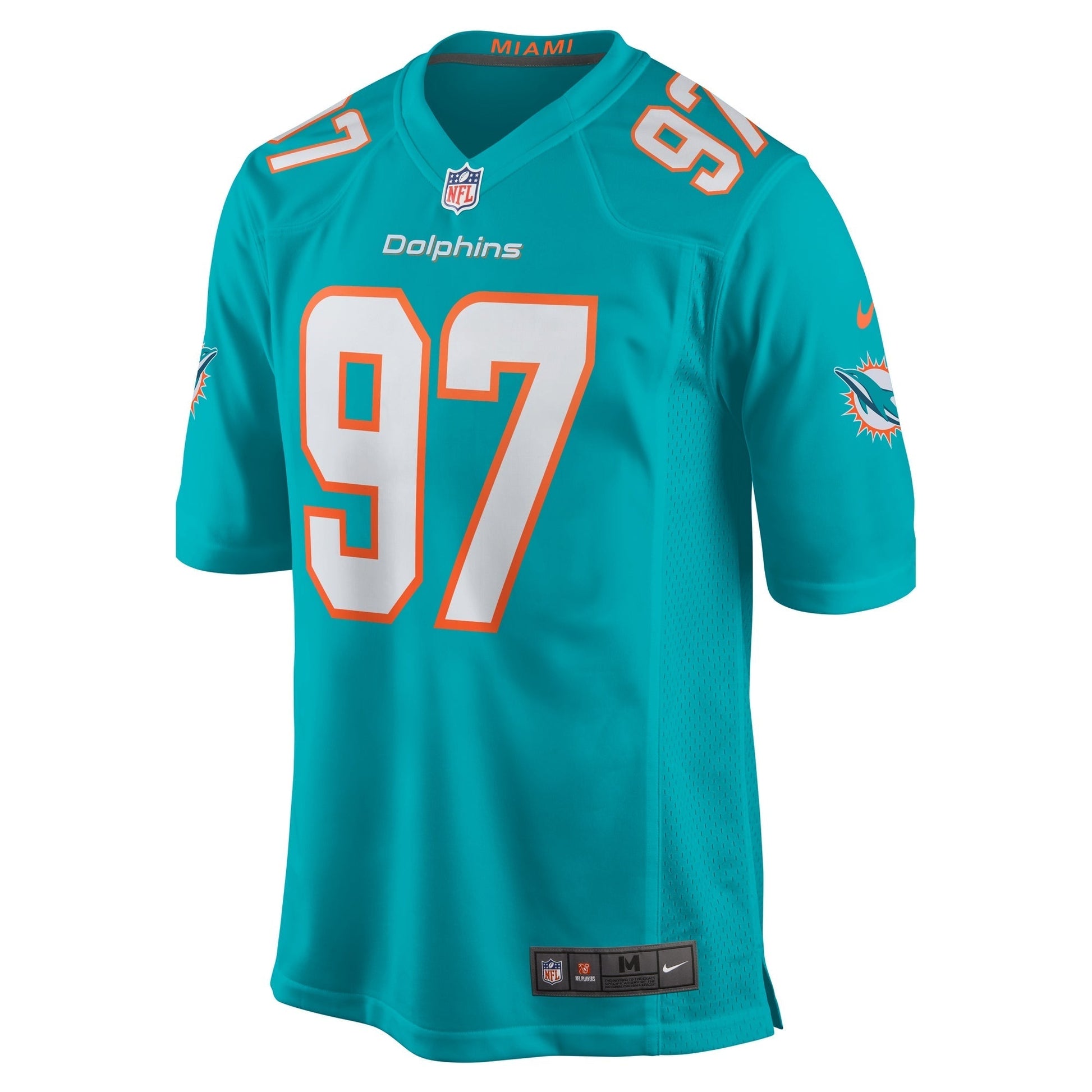 Miami Dolphins Rashard Lawrence Aqua Team Game Jersey football jersey product view 1