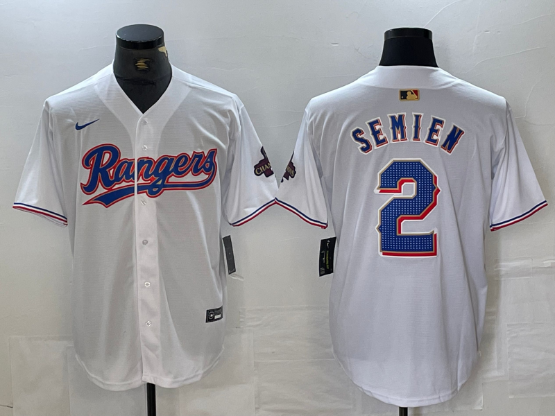 Men's Texas Rangers Marcus Semien #2 White 2024 Gold Collection Limited Player Jersey1 baseball jersey product view 1