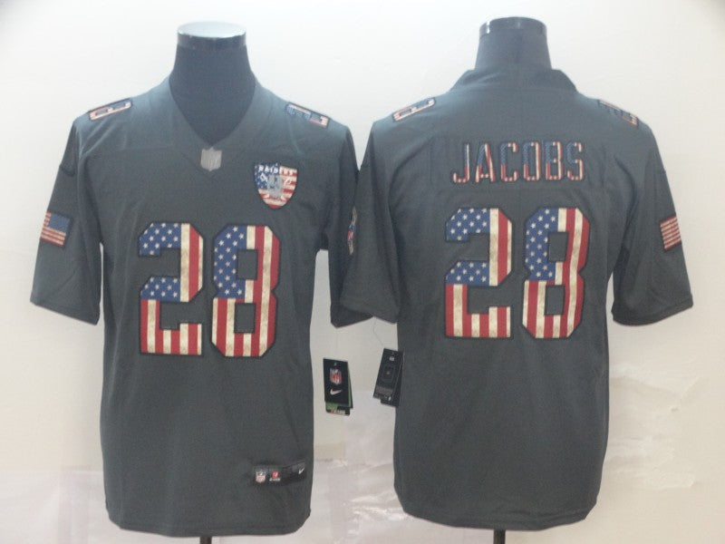 Men's Las Vegas Raiders Josh Jacobs #28 Black Team Game Jersey1 football jersey product view 1