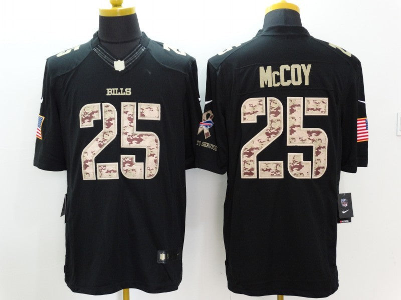 Men's Buffalo Bills LeSean McCoy #25 Black Game Player Jersey1 football jersey product view 1