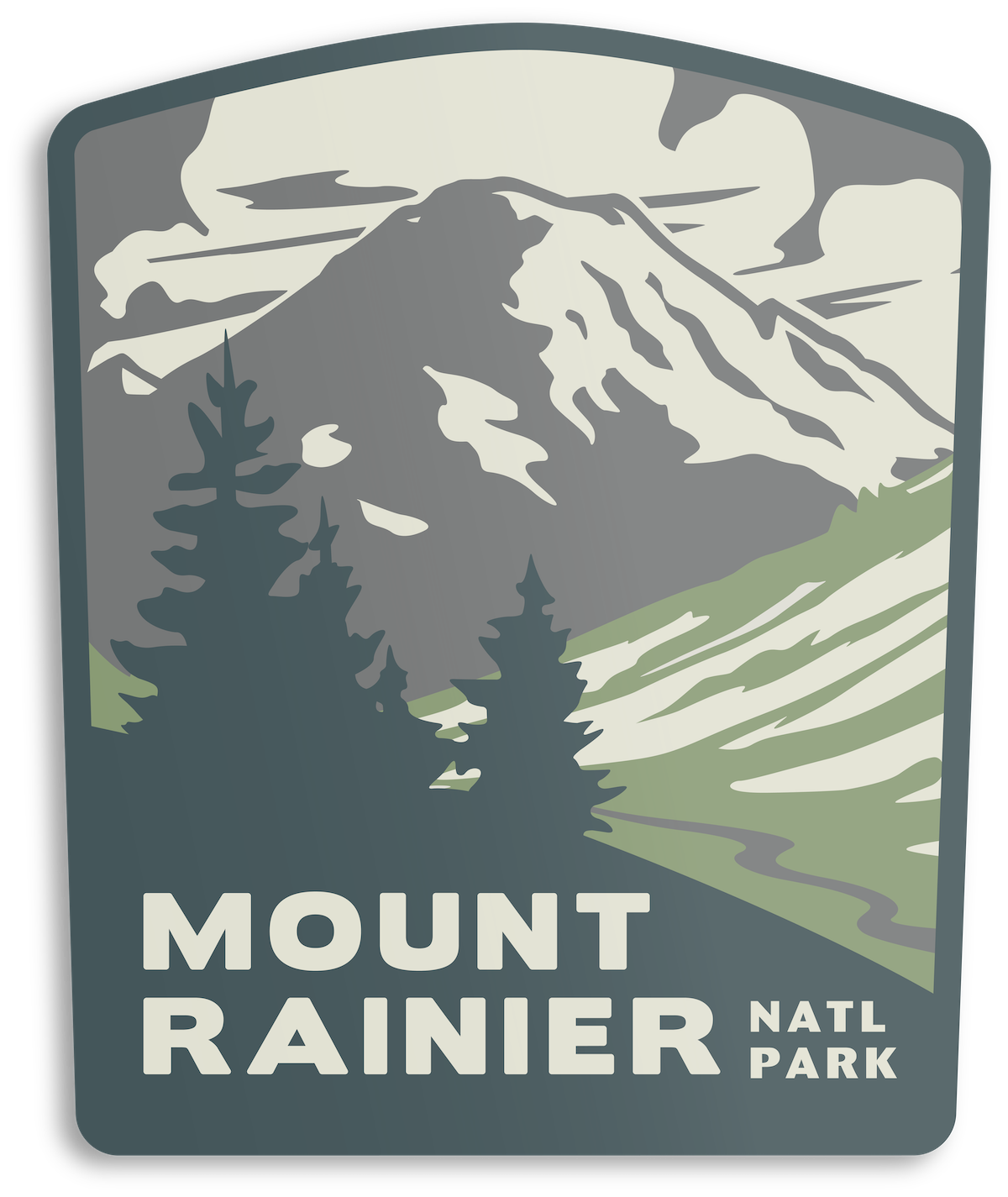Mount Rainier National Park Sticker Unisex T-shirt, Sweatshirt, Hoodie, Long Sleeve Tee - T-Shirt, Sweatshirt, Hoodie